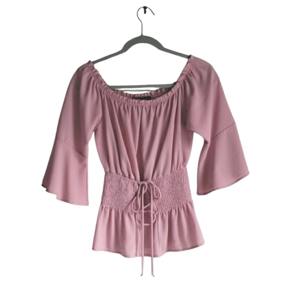 Wishful Pink Off-Shoulder Top - Size Small